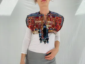 Vintage Balochi Vest. Size S. Embroidered Beaded and Coined