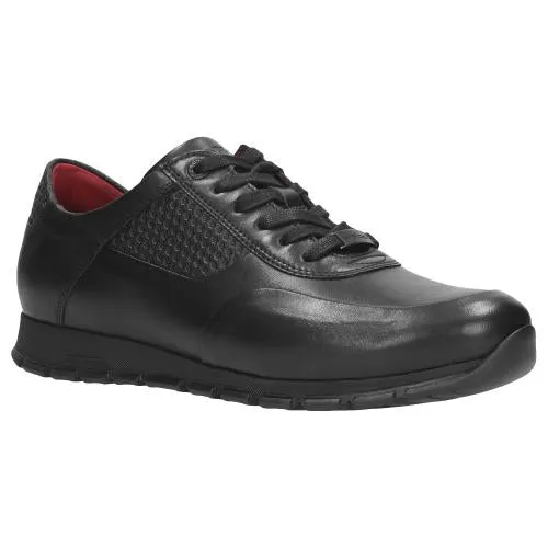 Wojas Black Leather Sport Shoes | 9078-51