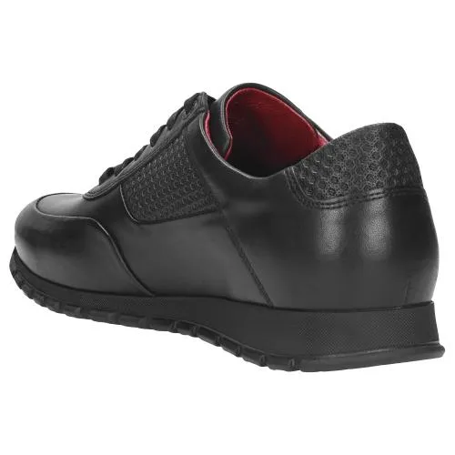 Wojas Black Leather Sport Shoes | 9078-51