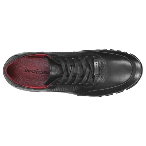 Wojas Black Leather Sport Shoes | 9078-51