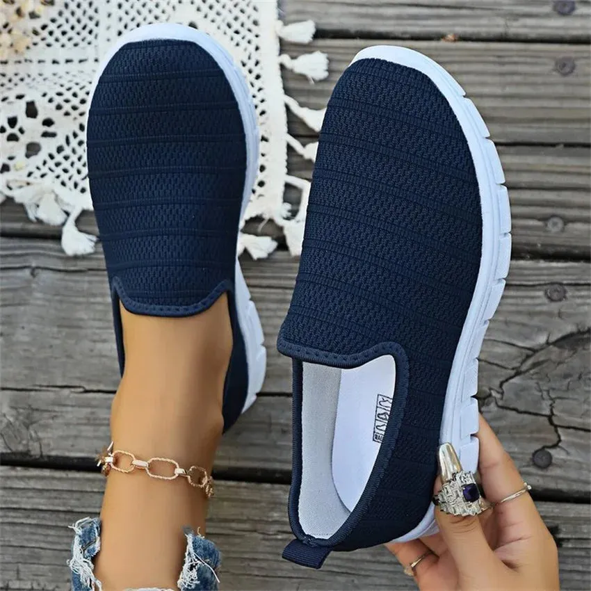 Women Flat Slip on White Shoes Woman Lightweight White Sneakers Summer Autumn Casual Chaussures Femme Basket Flats Shoes