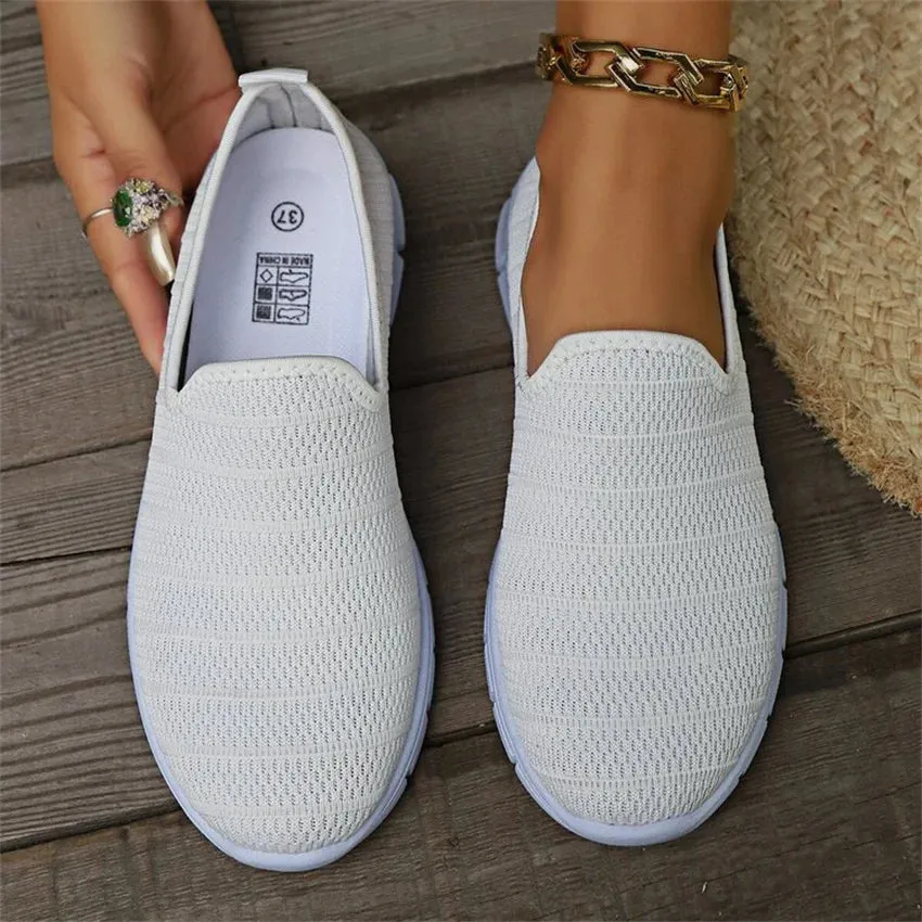 Women Flat Slip on White Shoes Woman Lightweight White Sneakers Summer Autumn Casual Chaussures Femme Basket Flats Shoes