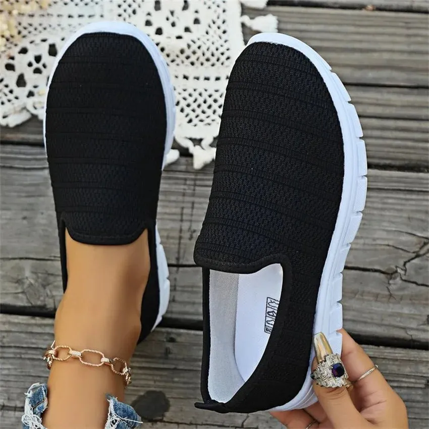 Women Flat Slip on White Shoes Woman Lightweight White Sneakers Summer Autumn Casual Chaussures Femme Basket Flats Shoes