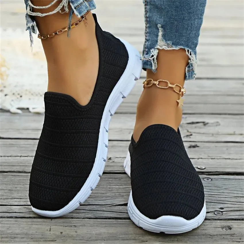 Women Flat Slip on White Shoes Woman Lightweight White Sneakers Summer Autumn Casual Chaussures Femme Basket Flats Shoes