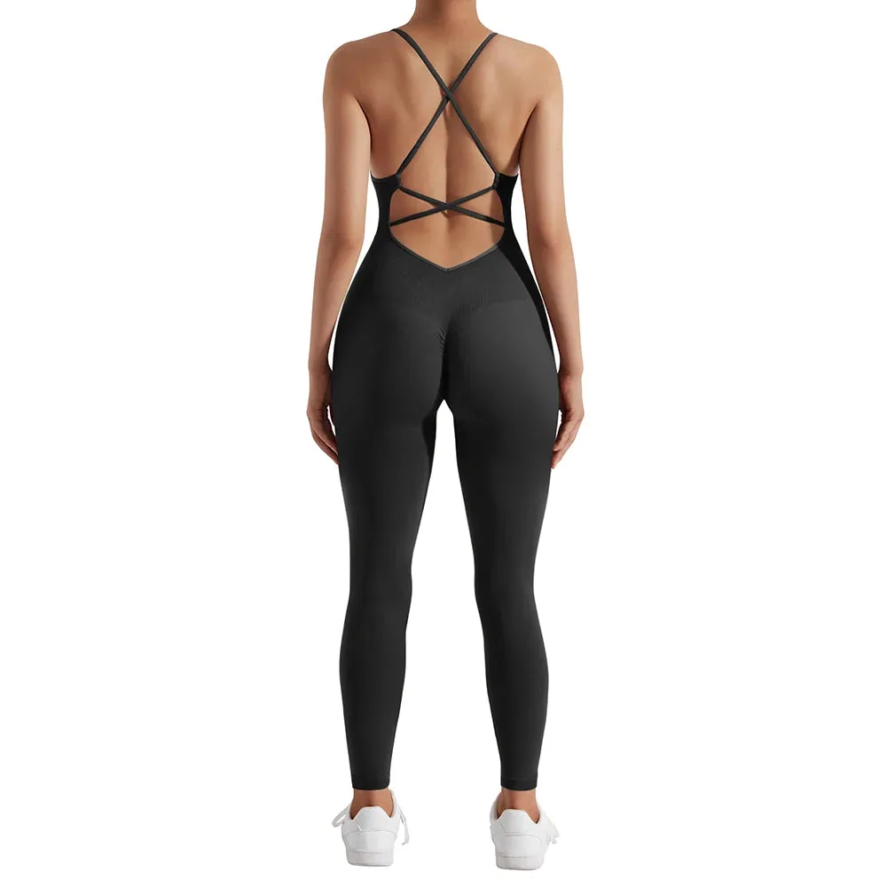 Women Jumpsuit Rompers Spring Summer Sleeveless Backless Bodycon