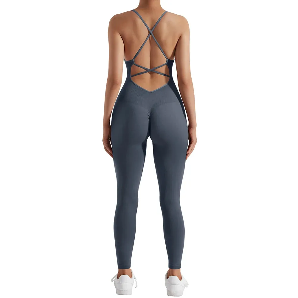 Women Jumpsuit Rompers Spring Summer Sleeveless Backless Bodycon