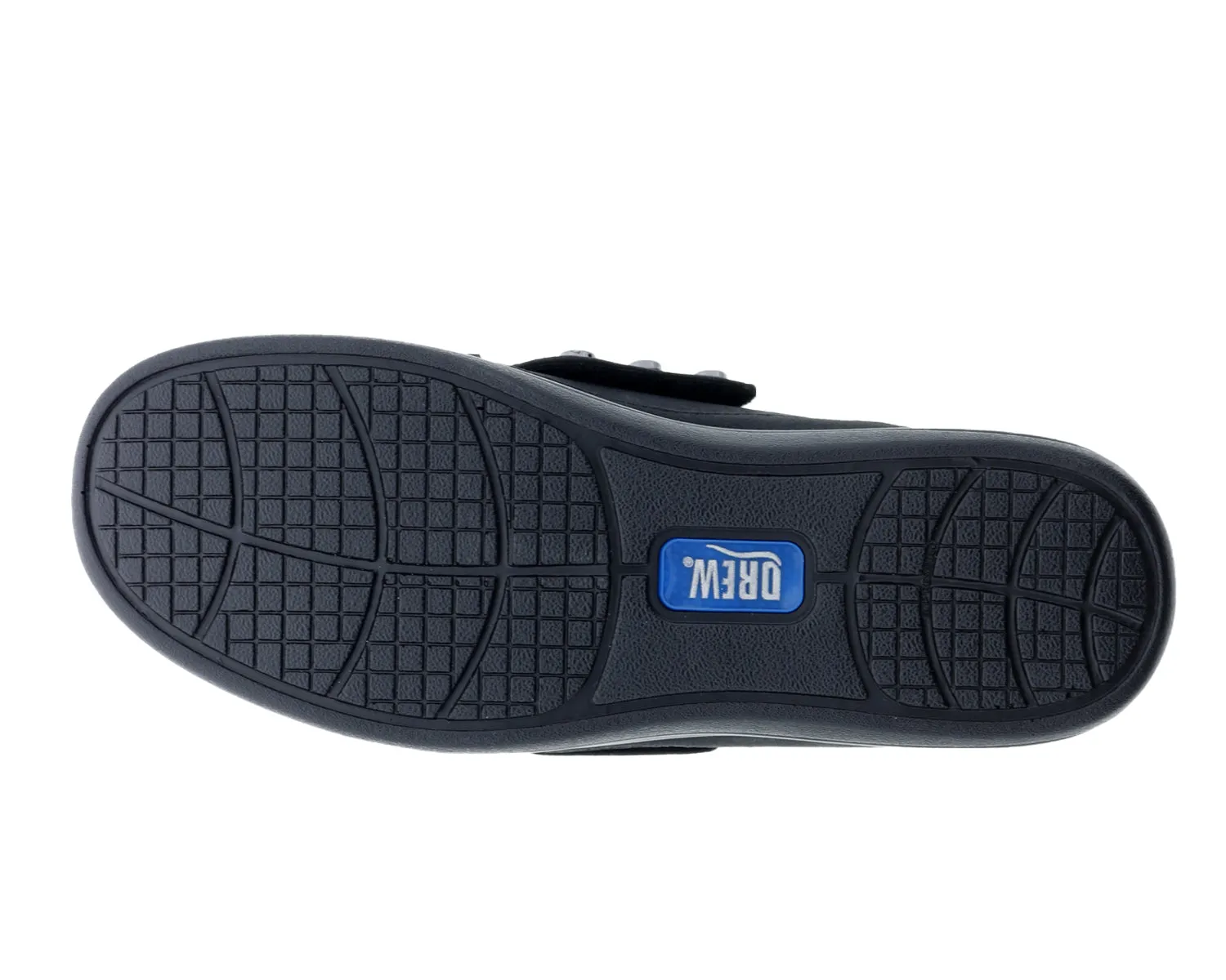 Women's Bouquet Velcro Shoe WIDE WIDE in Black Stretch Leather