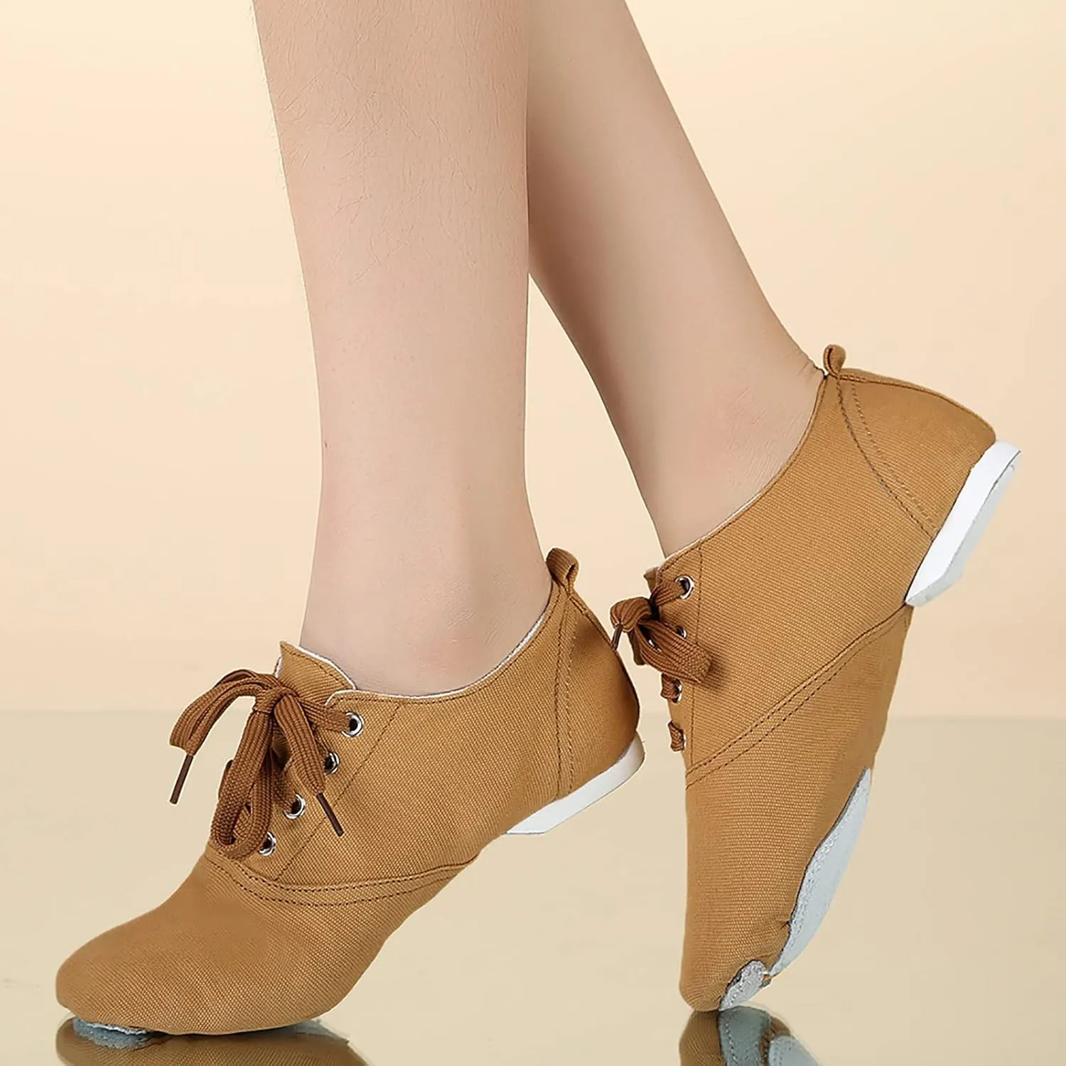 Women's Canvas Dance Shoes Tap Flex Canvas Tap Shoe Ballet Shoes for Women Adult Jazz Dance Sneaker