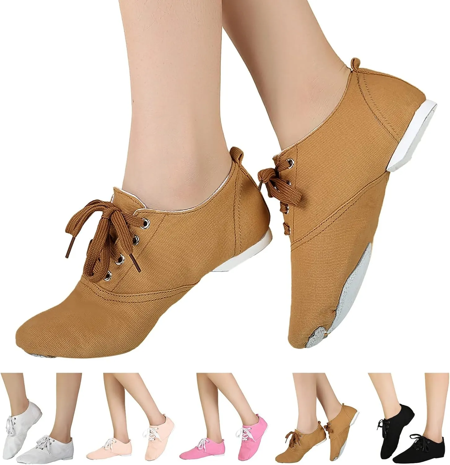 Women's Canvas Dance Shoes Tap Flex Canvas Tap Shoe Ballet Shoes for Women Adult Jazz Dance Sneaker