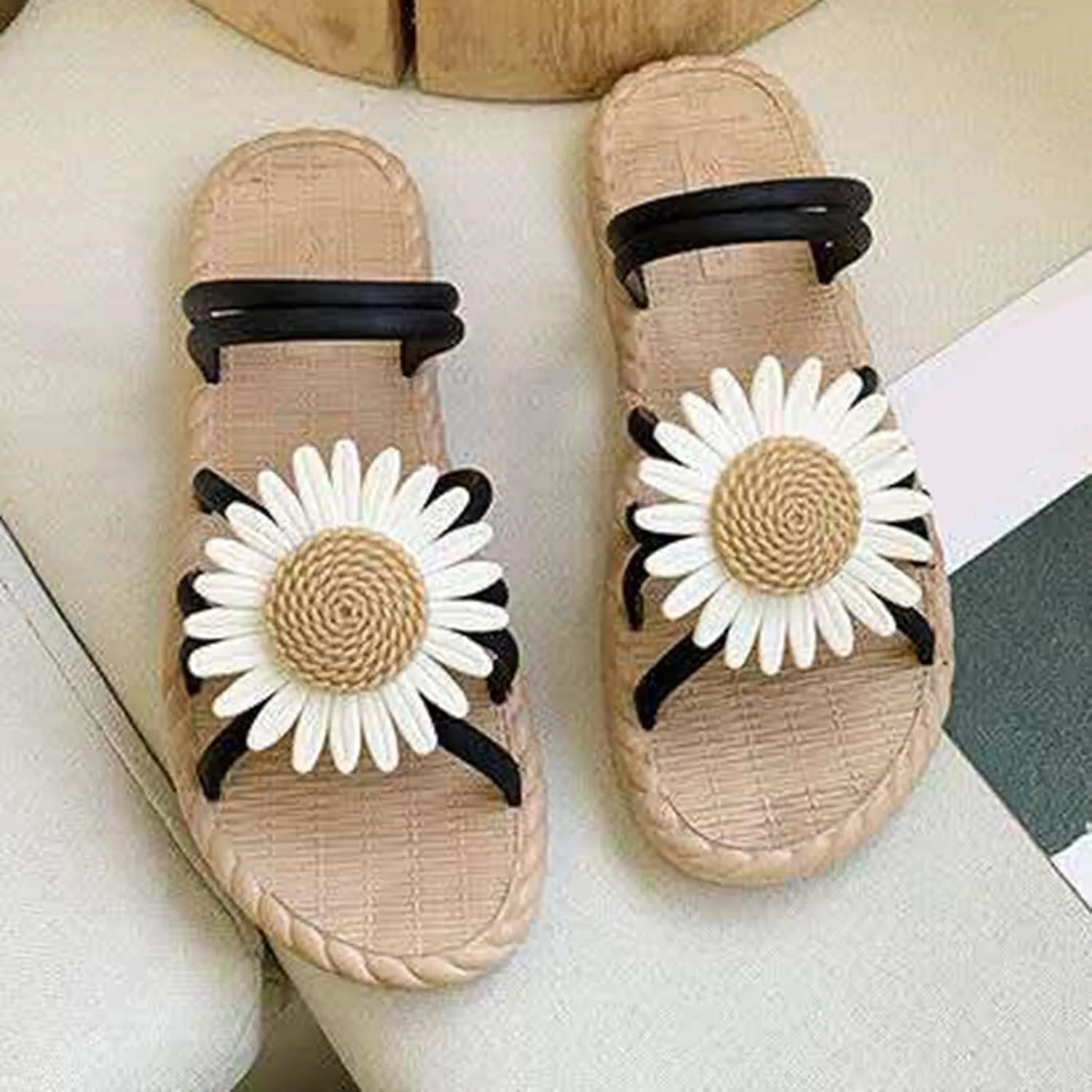 Womens Memory Foam Barefoot Slide Sandals Comfortable Summer Outdoor Adjustable Buckle Arch Support Beach Fashion Lightweight Casual Footwear Orthopedic Shoes for Women