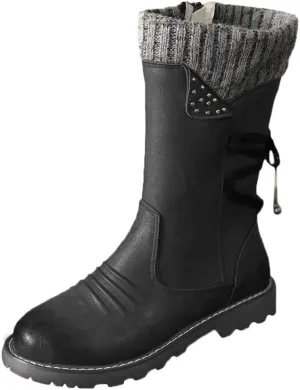 Womens Snow Boots Waterproof Wide Calf Womens Fall Fashion 2023 Boots Winter Winter Boots for Women Snow Womens Winter Hunting Boots Waterproof Insulated Botas Para Invierno Mujer Modernas