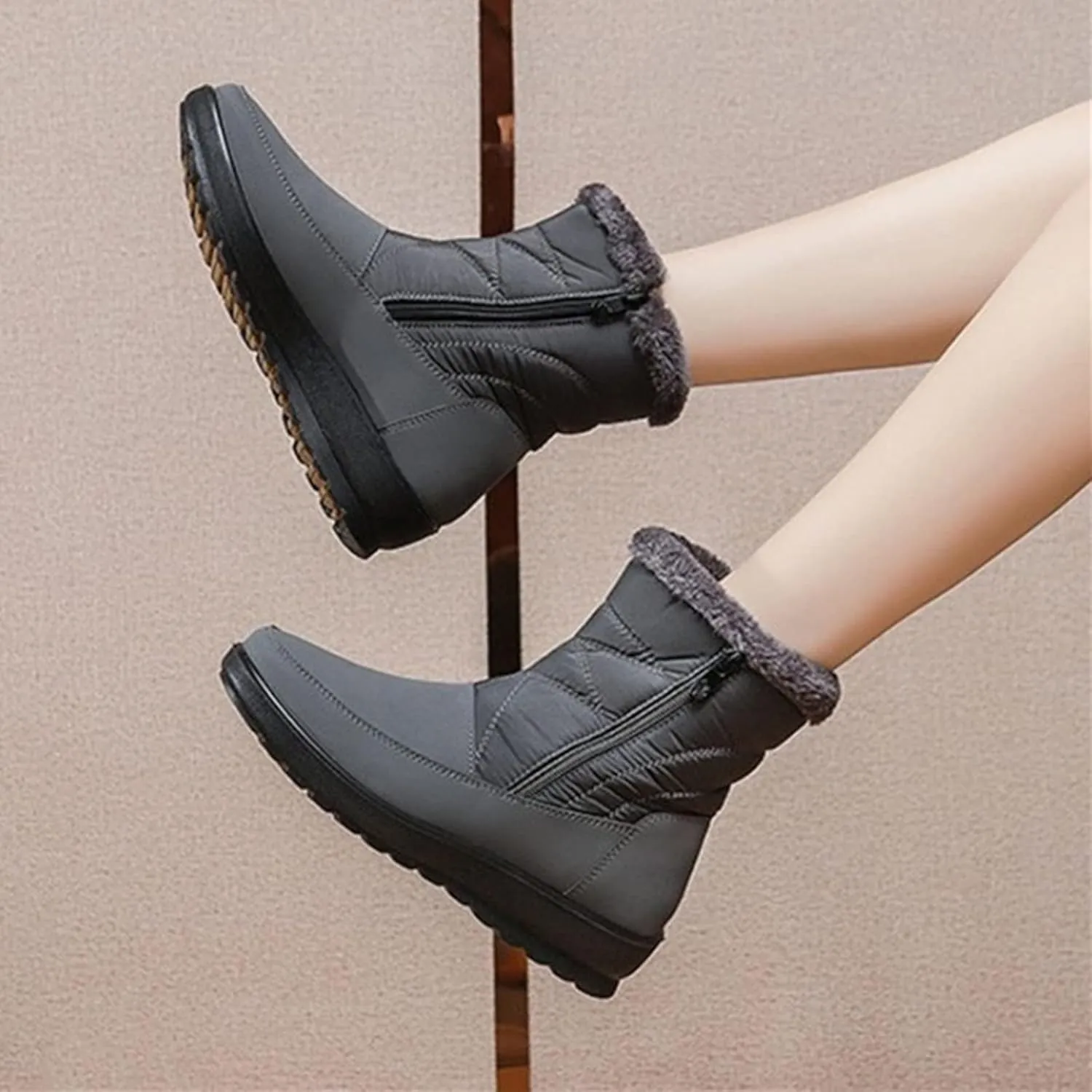 Womens Waterproof Winter Boots with Arch Support Wide Width Snow Boot Women Wide Women Winter Boots Slip on 8.5 Wide Snow Boots for Women with Zipper Women 9 Wide Winter Boot