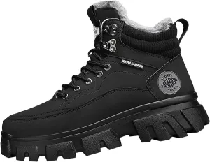 Work Boots for Men Soft Toe Hiking Sneakers Shoes with Fur Lined Women Safety Shoes Wide Width Waterproof Platform Botas Slip Resistant Hike Grounded Footwear