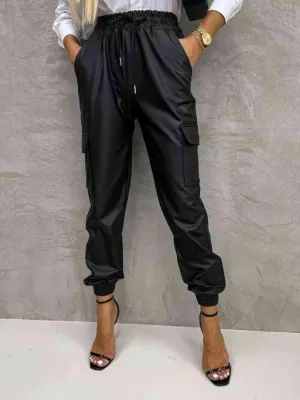 Work In Style Tied High Waist Jogger Cargo Pants