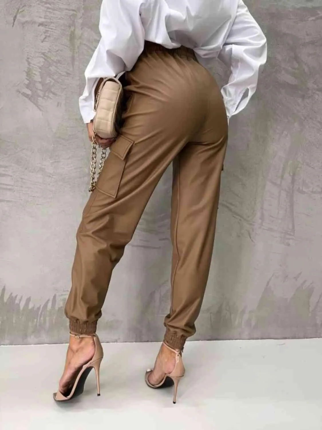 Work In Style Tied High Waist Jogger Cargo Pants