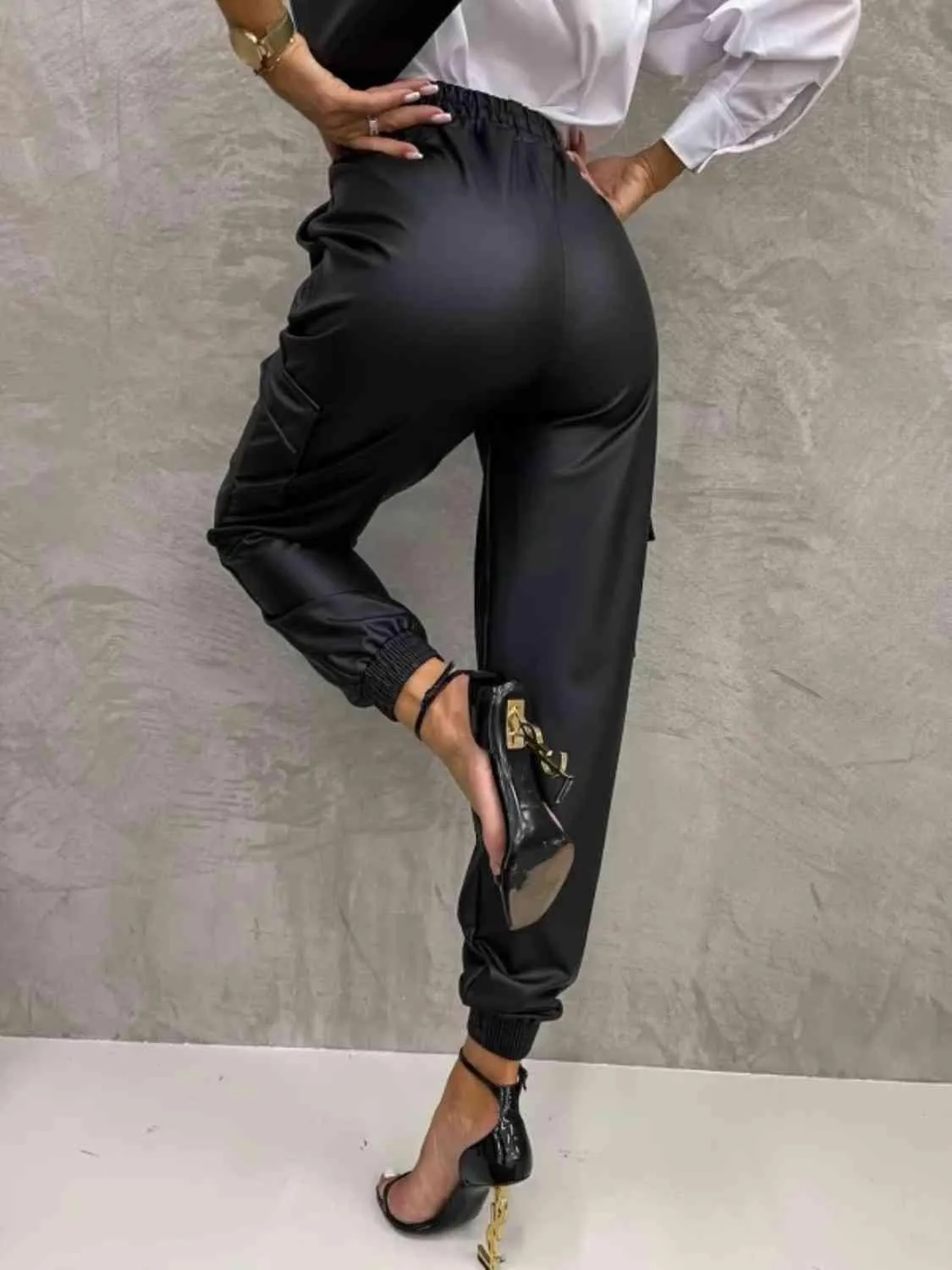 Work In Style Tied High Waist Jogger Cargo Pants